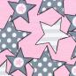 Preview: Baumwoll Jersey Heavenly Friends by Steinbeck Kombi Rosa mit großen Sternen